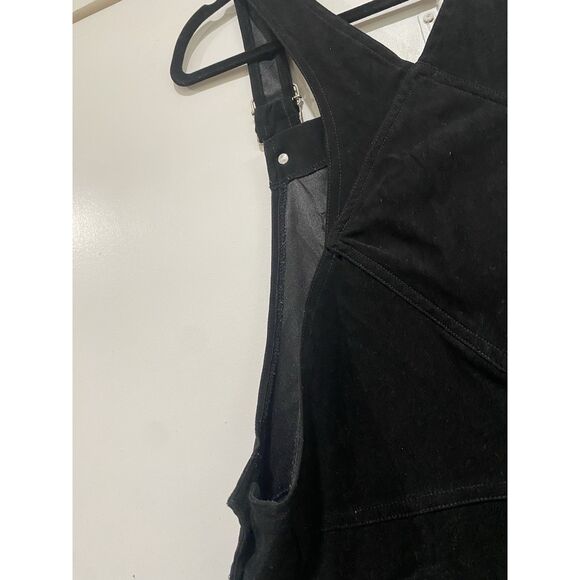 Mimi Maternity Cargo Jumpsuit Black Sz Small Polyester Faux Suede - Picture 12 of 16